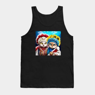 Ukraine and Poland, cat character, friendship Tank Top